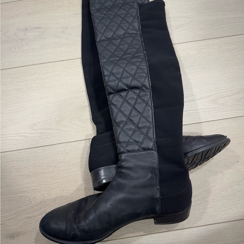 Stuart Weitzman 50/50 leather quilted boots 7.5 - Picture 6 of 12